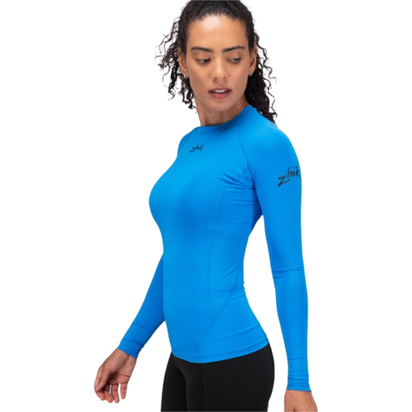 2026 Zhik Dame Eco Spandex LT Langærmet Baselayer Top DTP-0163-W-CYA - Cyan